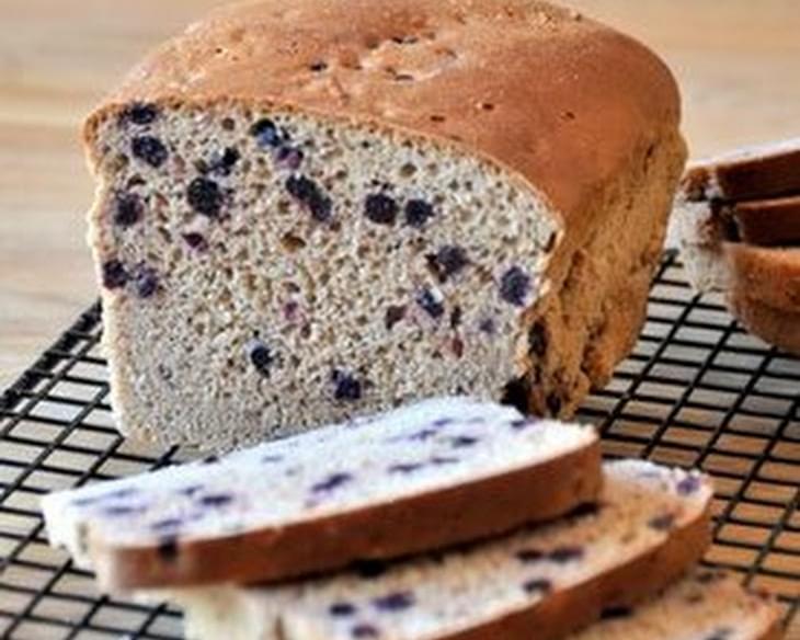 No-Knead Whole Wheat Cinnamon Blueberry Bread