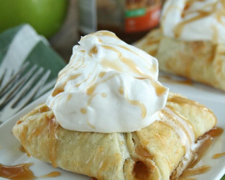 Apple Puffs with Fresh Whipped Cream and Warm Caramel Sauce