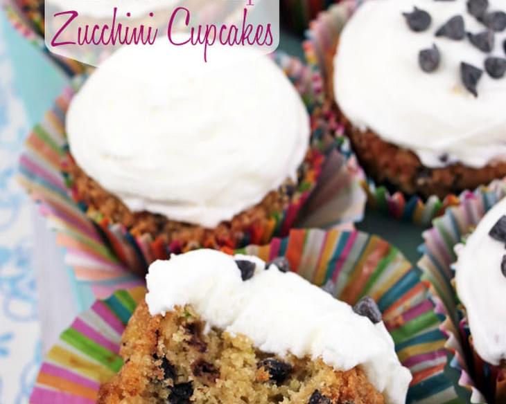 Chocolate Chip Zucchini Cupcakes with Cream Cheese Frosting