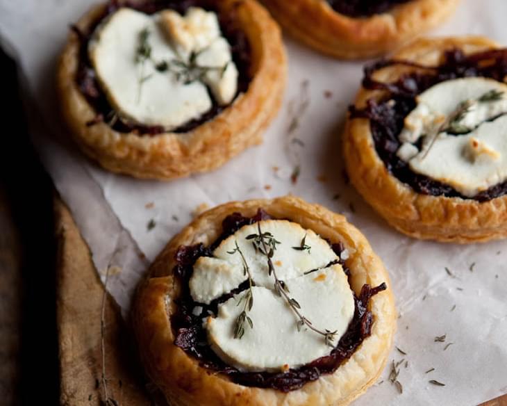 Red Wine Caramelised Onions & Goats Cheese Tartlets