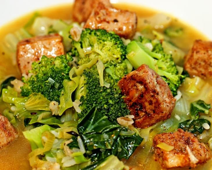 Blackened Ahi Tuna & Vegetable Soup