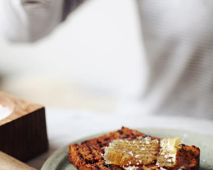 Grilled Pumpkin Bread with Honeycomb