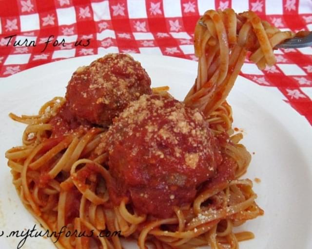 Turkey Meatballs and Spaghetti
