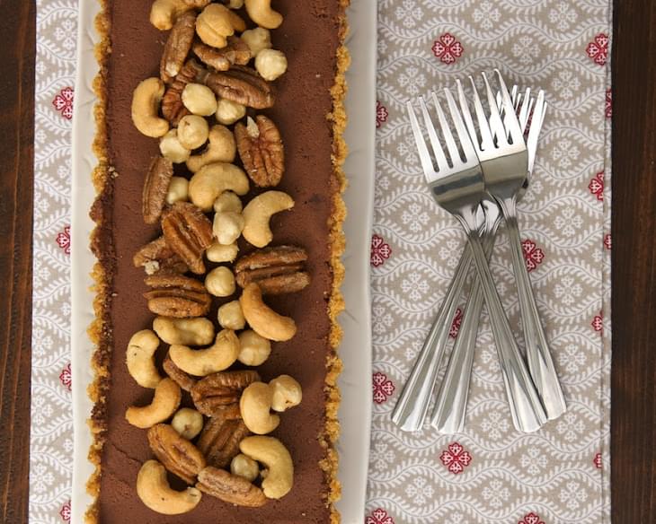 Chocolate Mousse Tart with Glazed Nuts