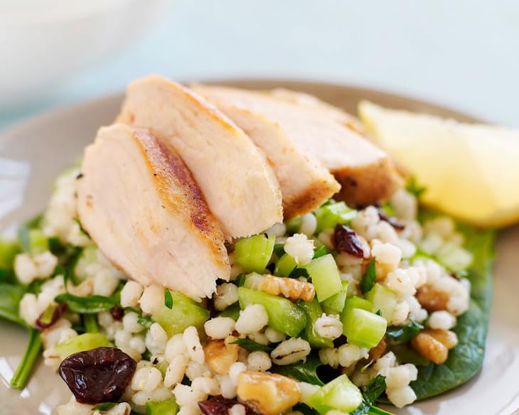 Wheat Berry Salad with Lemon-Cumin Grilled Chicken