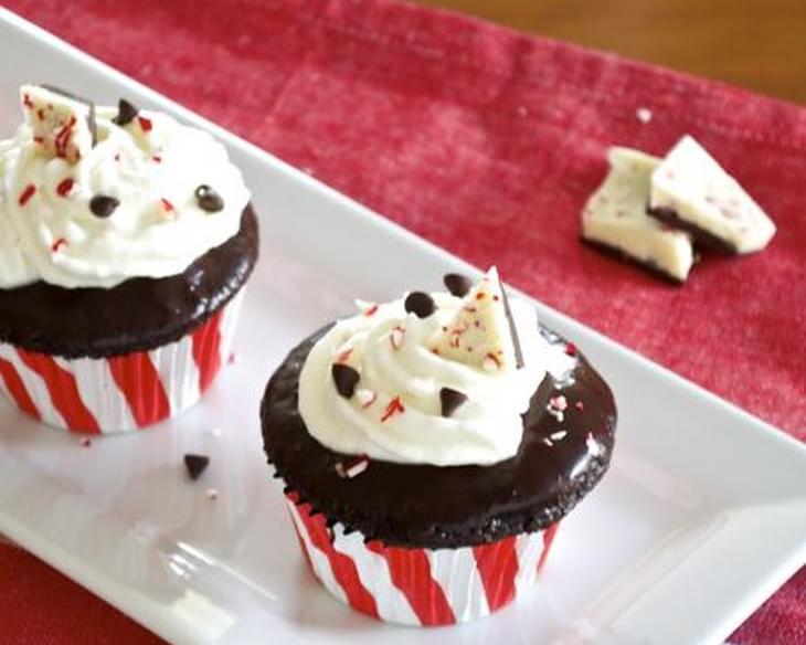 Dark Chocolate Peppermint Mocha Cupcakes