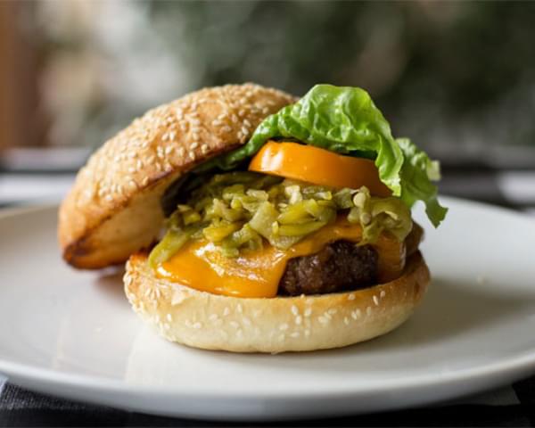 The Quintessential Green Chile Cheeseburger
