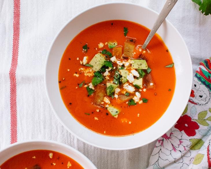 Roasted Red Pepper Tortilla Soup