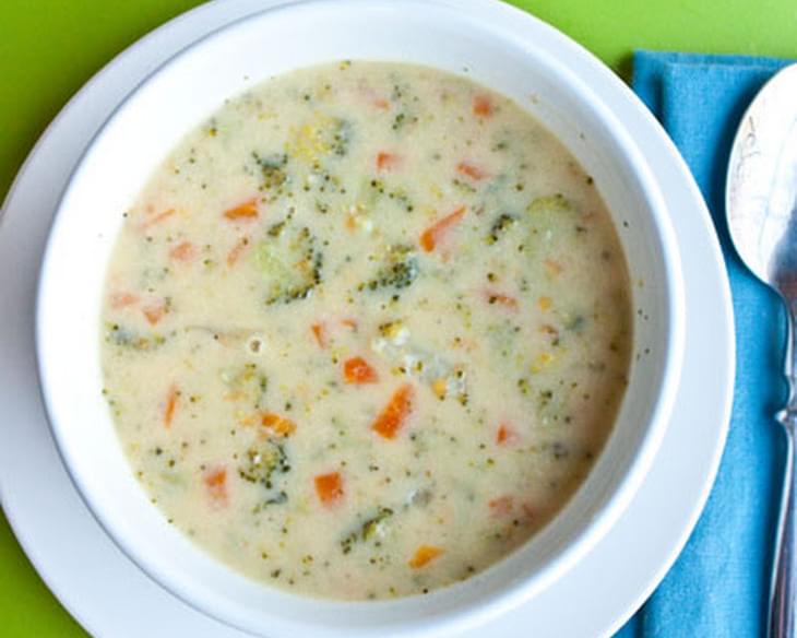 Lightened Up Broccoli Cheese and Potato Soup