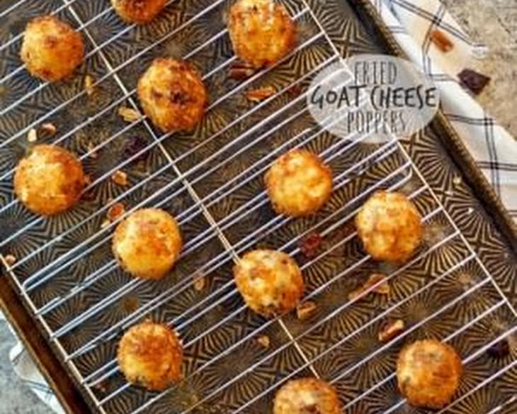 Cherry Pecan Fried Goat Cheese Poppers