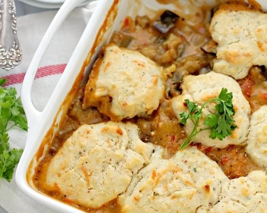 Vegetable Cobbler with Cheddar Biscuits