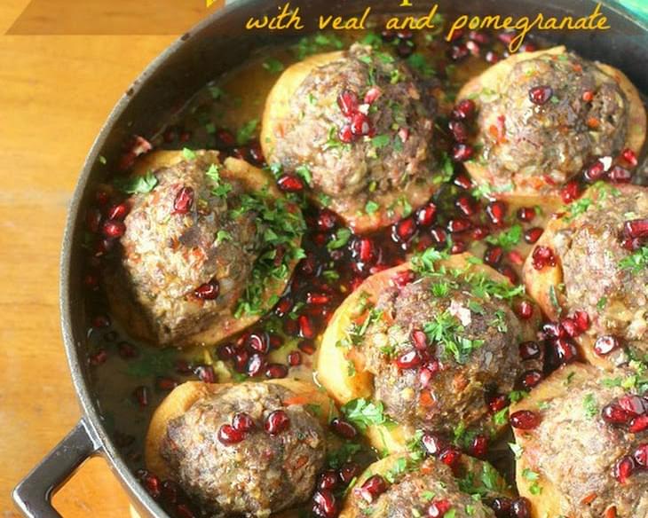 Stuffed Quince With Veal And Pomegranate