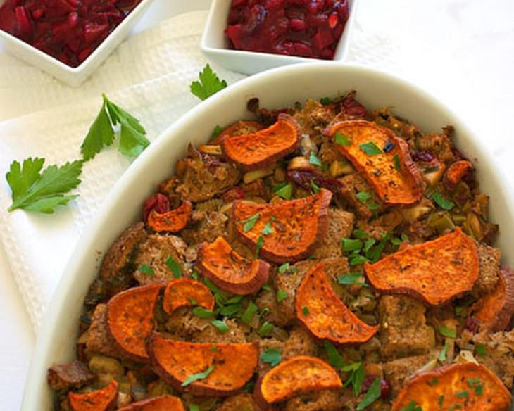 Stuffing with Sweet Potatoes & Cranberries