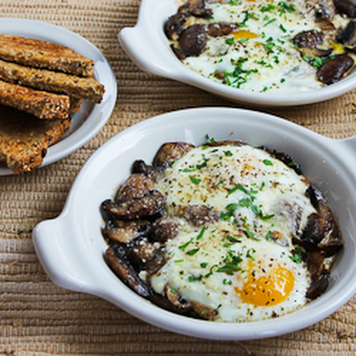 Baked Eggs with Mushrooms and Parmesan Recipe
