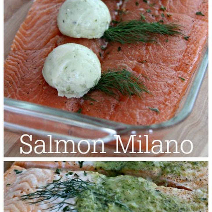 Salmon Milano with Basil Pesto Butter Recipe