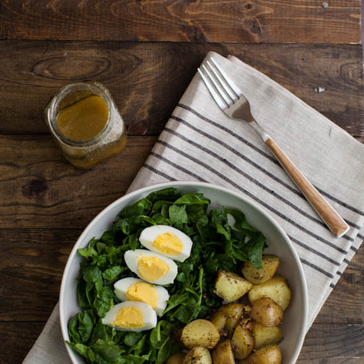 Garlic Roasted Potato, Spinach, and Egg Salad Recipe