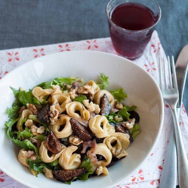 Tortellini Salad with Figs, Walnuts, Prosciutto & Greens Recipe