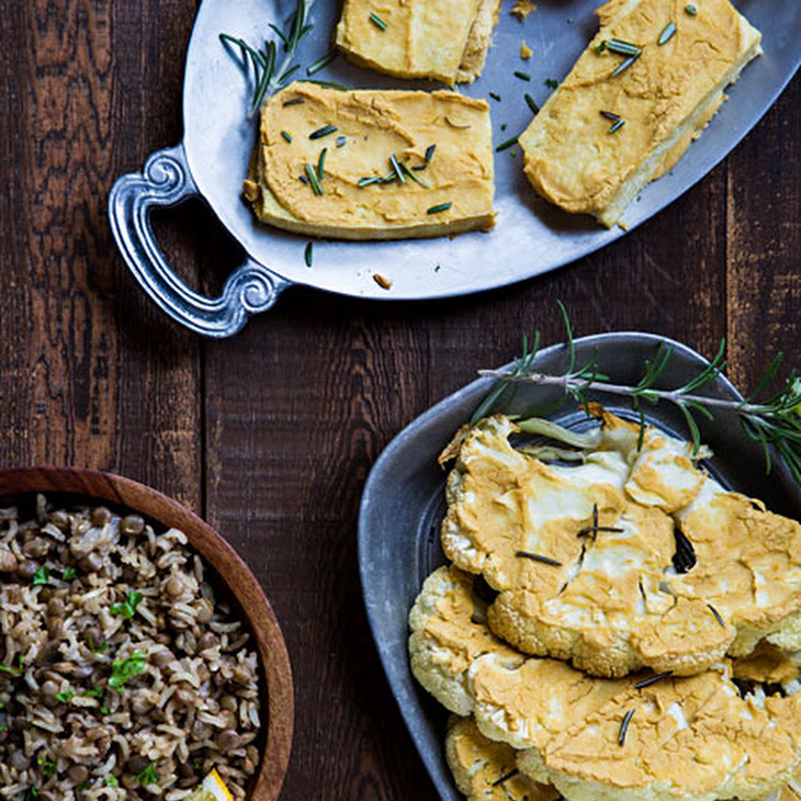 HummusCrusted Cauliflower Steaks Recipe