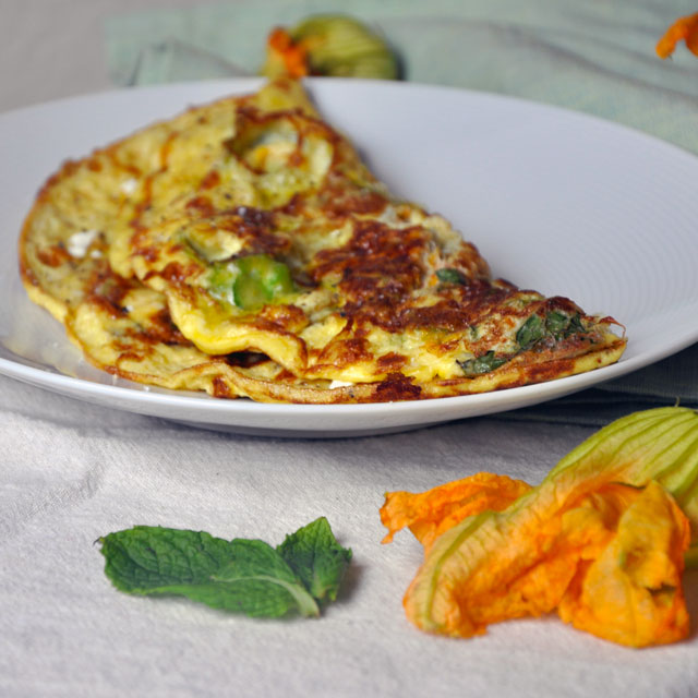 Squash Blossom and Mint Omelet Recipe