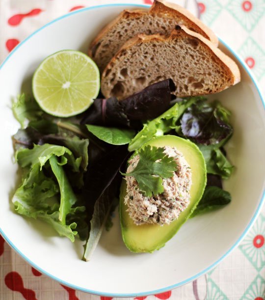 CilantroLime Sardine Salad in Avocado Halves Recipe