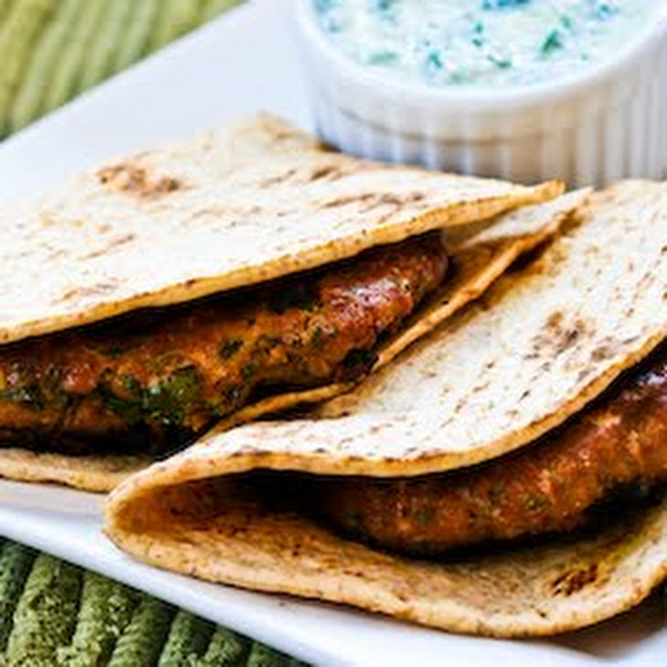 Grilled Middle Eastern Turkey Burgers with Yogurt Sauce Recipe