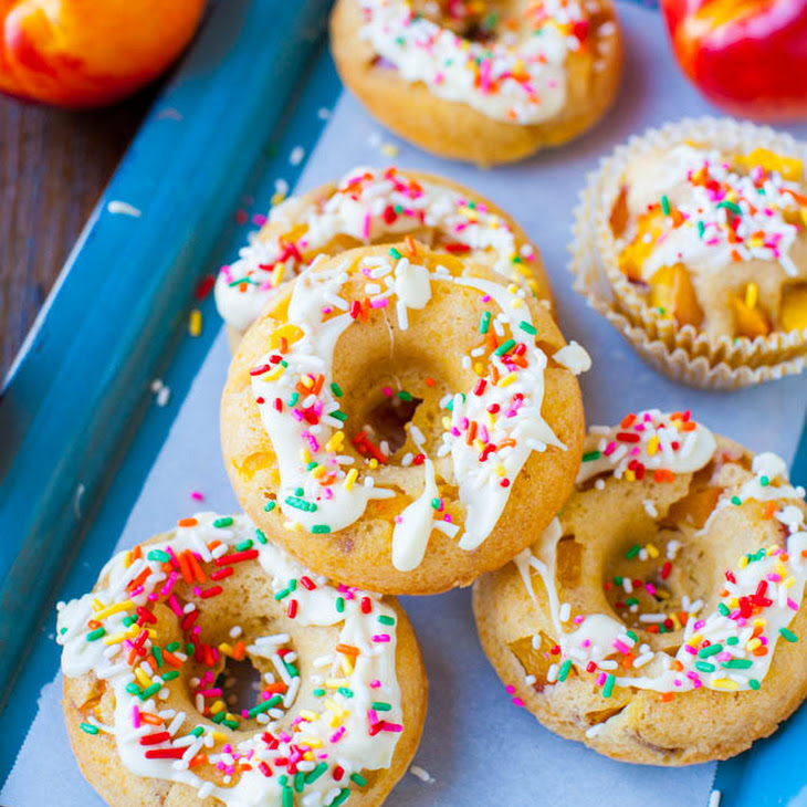 Baked Peach and Nectarine Donuts with White Chocolate Recipe