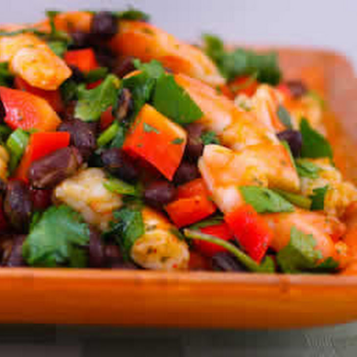 Shrimp and Black Bean Salad with Cilantro, Cumin, and Lime Recipe
