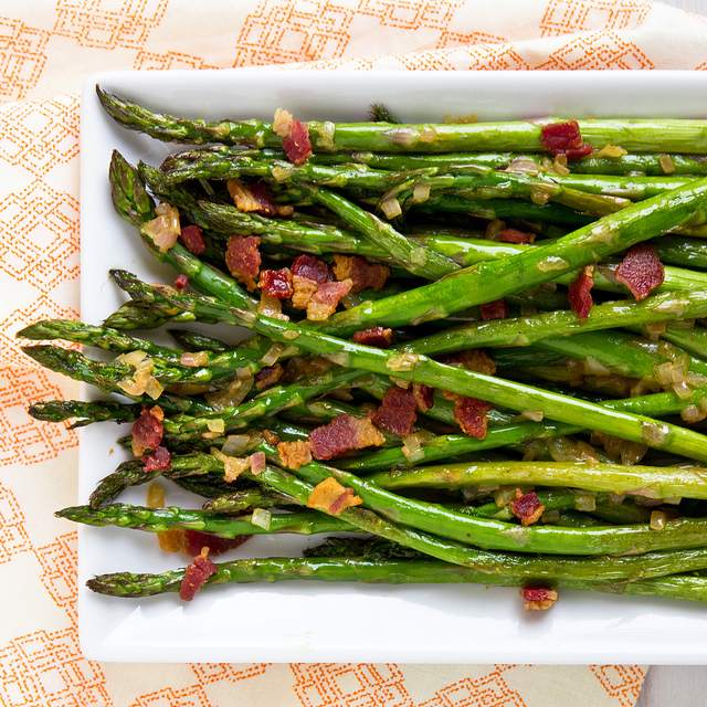 Roasted Asparagus With Bacon Vinaigrette Recipe