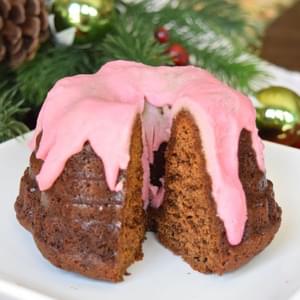 Gluten Free Gingerbread Cake with Cranberry Glaze