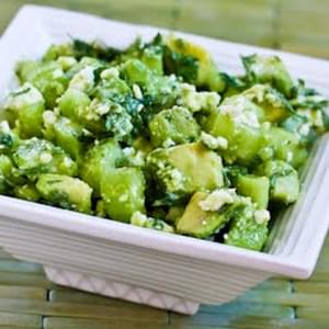 Cucumber and Avocado Salad Recipe with Lime, Mint, and Feta