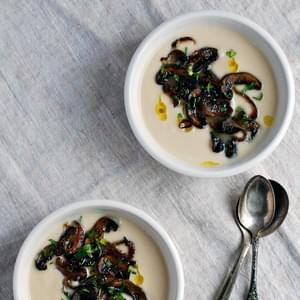 Roasted Cauliflower And Garlic Soup With Caramelized Onions