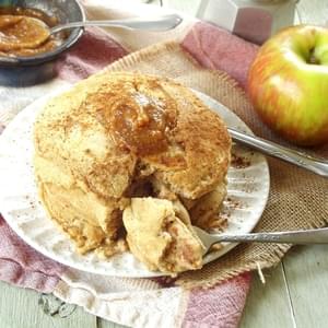 Caramelized Apple Pancakes with Peanut Butter Maple Topping