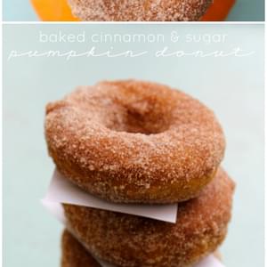 Baked Cinnamon & Sugar Pumpkin Donuts