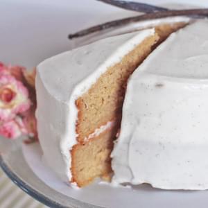 Healthy Vanilla Bean Cake with a Classic Vanilla Bean Frosting [1st version]