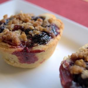 Blueberry Cherry Mini Crumb Pies