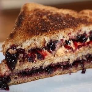 Grilled Cashew Butter and Blueberry Sandwich