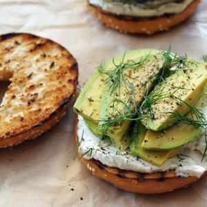 Toasted Bagel With Dill Cream Cheese & Avocado