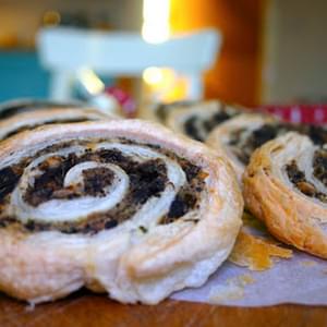 Black Pudding And Stuffing Sausage Roll Spirals