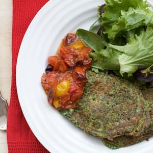 Simple Spinach, Cottage Cheese And Oat Pancakes