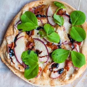 Peach, Bacon And Honey Ricotta Pizza – 15 Minute Meal