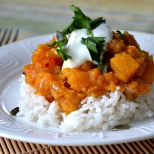 Moroccan Stewed Pumpkin with Chickpeas and Preserved Lemon