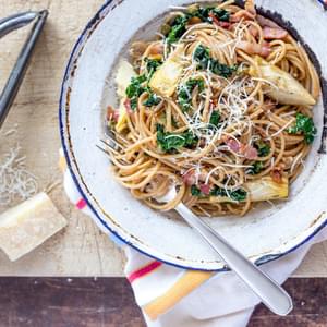 Wholewheat Spaghetti With Artichokes And Capers