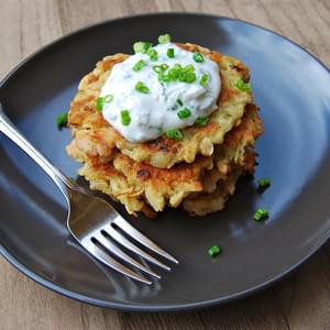 Smoked Salmon Latkes served with a Lemon & Caper Soured Cream