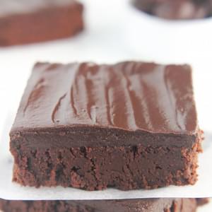 Clean & Fudgy Dark Chocolate Frosted Brownies