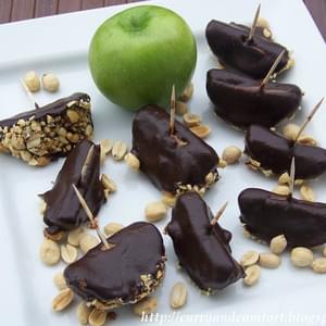 Chocolate and Peanut Butter Dipped Apple Bites