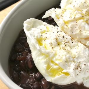 Black Beans and Goat Cheese with Poached Eggs