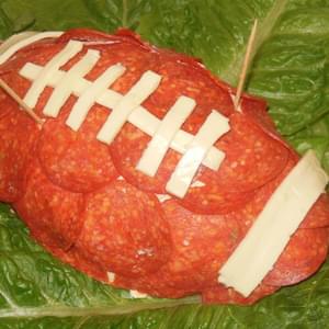 Football Shaped Crab Cheese Ball