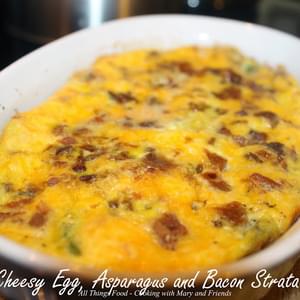Cheesy Egg, Asparagus and Bacon Strata