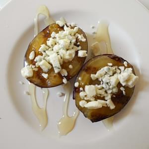 Grilled Plums with Blue Cheese and Honey