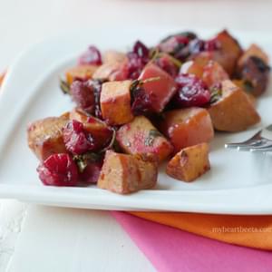Spicy Cranberry Apple Sweet Potato Bake